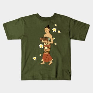 Woman and Flower Kids T-Shirt